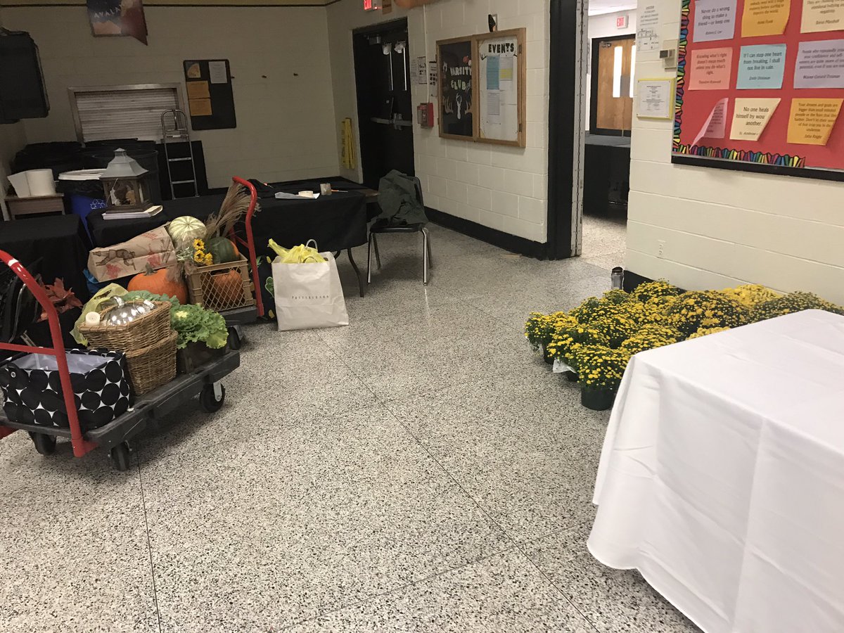 Setting up the art auction!