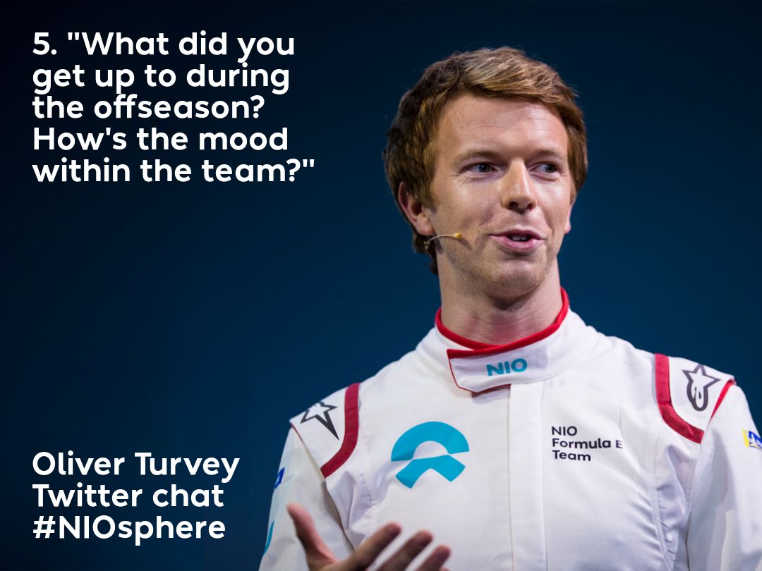 NIOGlobal's tweet photo. Q5 from @Oliver__Rowley. "What did you get up to during the off season? What are your expectations for the upcoming season? How's the mood within the team?" @OliverTurvey #NIOsphere https://t.co/a8HLM58icU