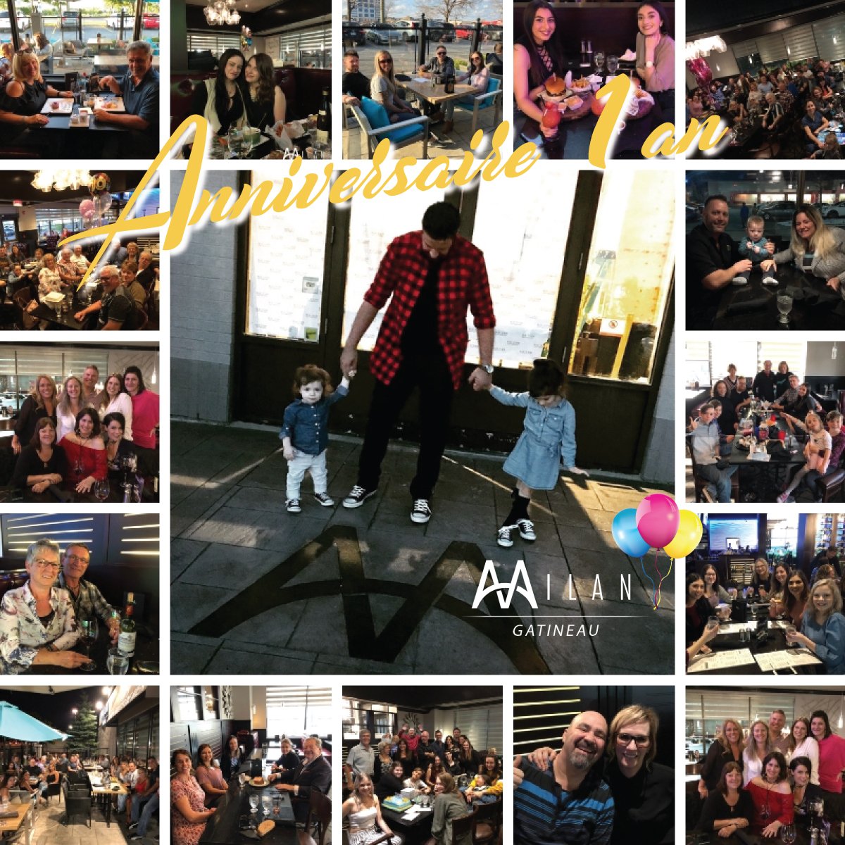 MilanGatineau's tweet photo. ÇA FAIT 1 AN DÉJÀ pour Milan Gatineau et nous voulons vous dire un GROS MERCI d’avoir été là avec nous!!! À tous nos chers clients qui nous ont appuyé depuis le début, c’est grâce à vous que nous pouvons continuer de vous offrir une place où nous recueillions de bons souvenirs!🍾 https://t.co/gMqeMeDVd0