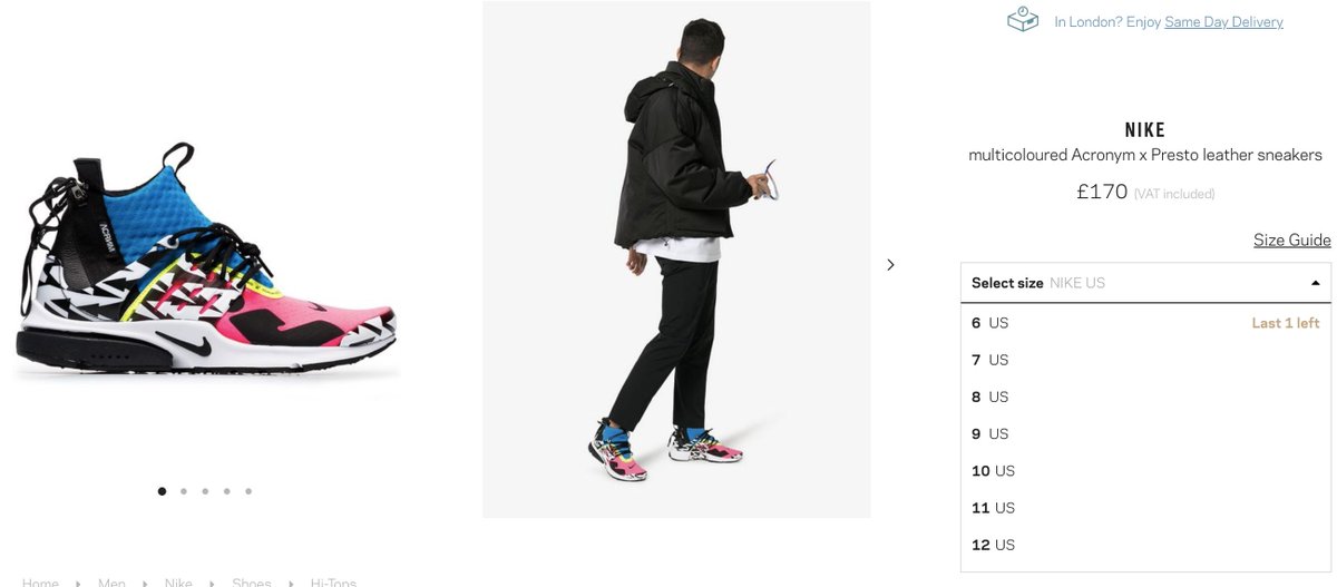 nike air presto off white farfetch