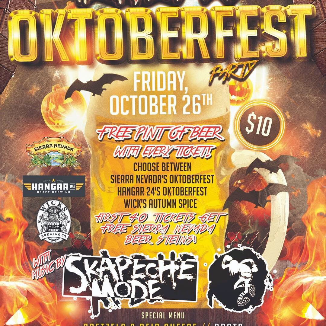 Make up date for October 26th Skactoberfest! Riverside Live shows canceled on 19th &amp; 26th. Come to Romano’s instead and let’s party in lederhosen together!