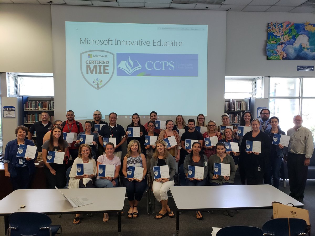 jmocherman's tweet photo. Amazing educators at @collierschools who are now certified MIEs!!!! #ccpsproud #MicrosoftEdu #nccechat https://t.co/AK0EJpXTp7