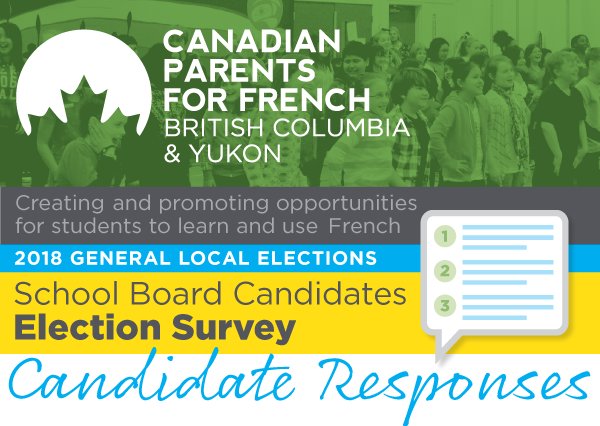 cpfbc's tweet photo. We've canvassed school board trustee candidates in BC to get their views, suggestions and input on #FrImm in their districts. Here are the results so far: https://t.co/RP6yqz7tVV โฆ โฆ #bcpoli #FrImm #JoinCPFbcyk https://t.co/dhWFNked7W