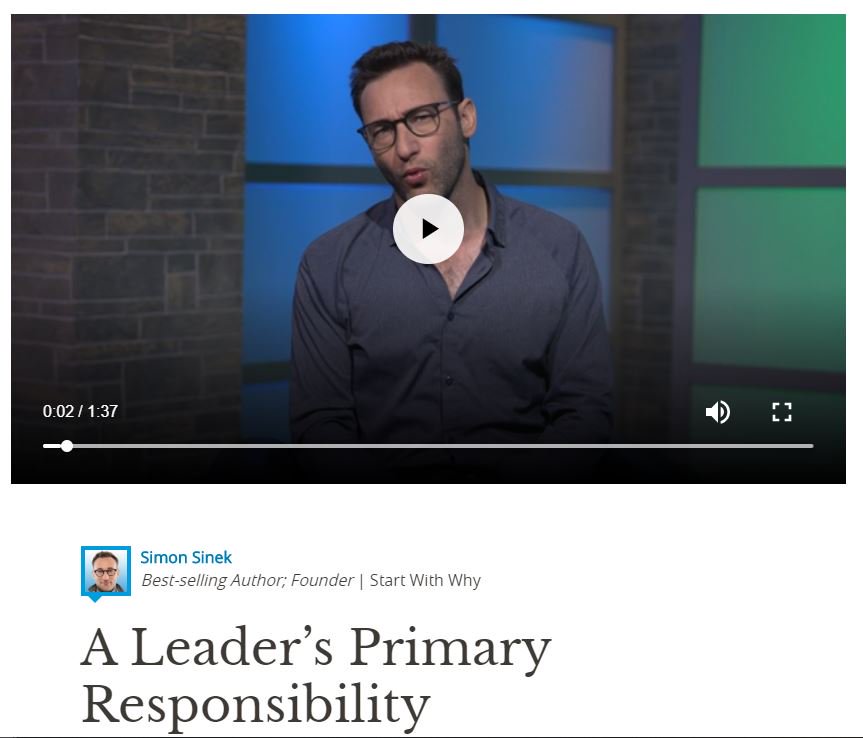 nccmtf's tweet photo. "[Leadership] is not about being in charge; it's about taking care of those in our charge." Take a look at Simon Sinek's 1:37 video about what leaders are truly responsible for. It will change your perspective! https://t.co/g1lLz375oG https://t.co/x8cy5VqYkH