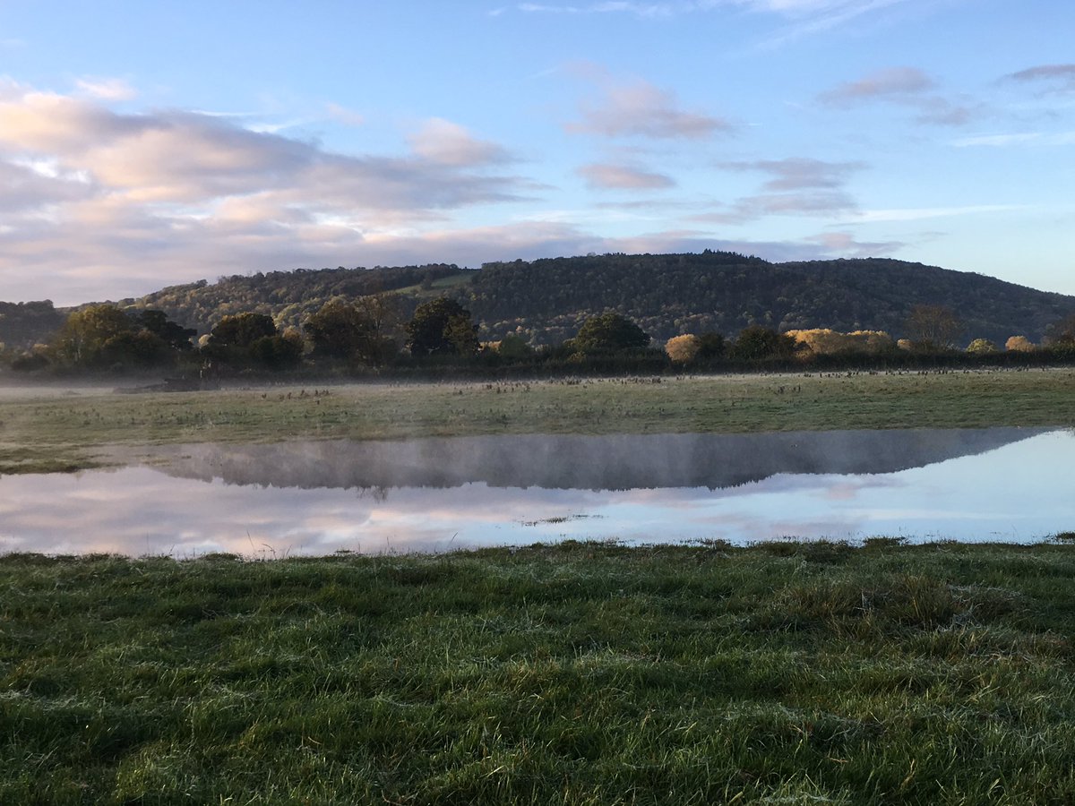 Misty morning view of Merbach hill