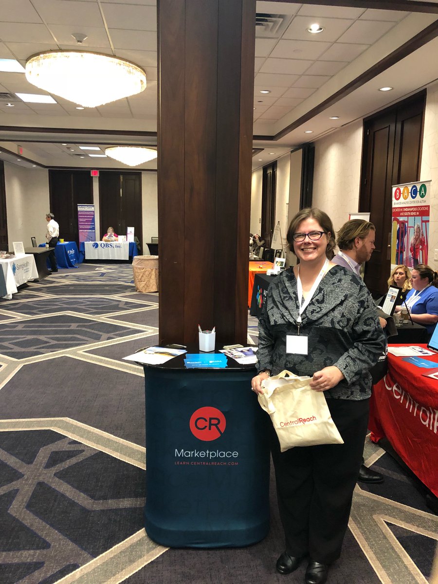 CentralReach's tweet photo. Congrats to Henrietta from Access Behavior Analysis ! 💙She's our first winner at @HoosierABA... and we've still got an iPad to give away! 🎁 #HoosierABA2018 #abatherapy https://t.co/kFjYlT9MoL