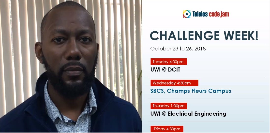 Join us next week for #TCJ10 Challenge Week! Come to any Challenge Event from Tuesday 23 to Friday 26. Three Locations. Four Dates. Your Team. More details here:  youtu.be/z9_GWenoT3o 
Sign up at by visiting the TCJ Portal via teleioscodejam.com