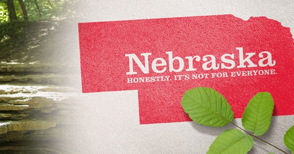 Adweek's tweet image. Nebraska snubs its haters with new tourism slogan: 'Honestly, it's not for everyone': adweek.it/2EwEkZN