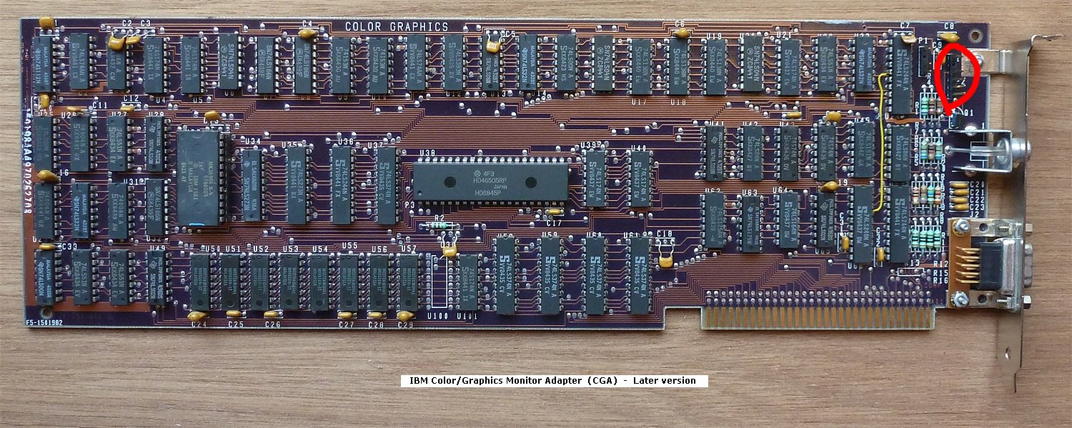 foone on Twitter: "So the original IBM CGA card, the first graphics