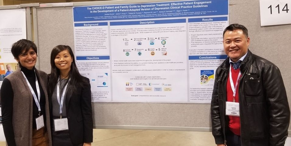 CANBIND's tweet photo. Congrats to Knowledge Translation Platform team members @JanicePong and @heyandrew416 for presenting two #ChoiceD posters at #HQT2018. Thanks @HQOntario for the Poster of Distinction Award! Free guide: https://t.co/rg4w5G39tg #EmpowermentInDepression https://t.co/UXcYBzbFBw