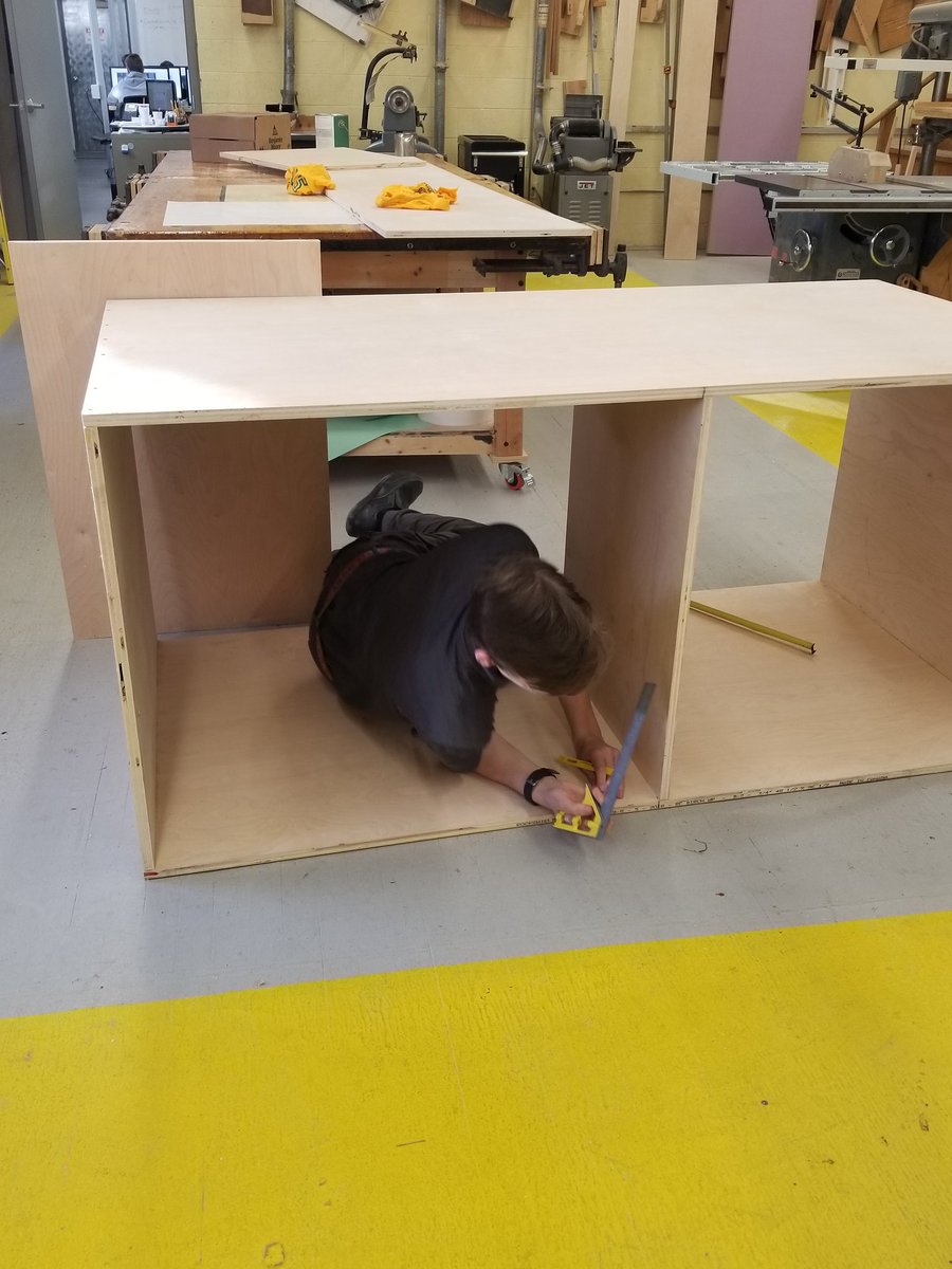 MrMacari's tweet photo. The Furniture Design boys are at it again.   Now they are making a Design/Work table for the engineering lab.  Stay tuned!!  #shslegacy #Smithfieldcte https://t.co/7O7KyvAL0G