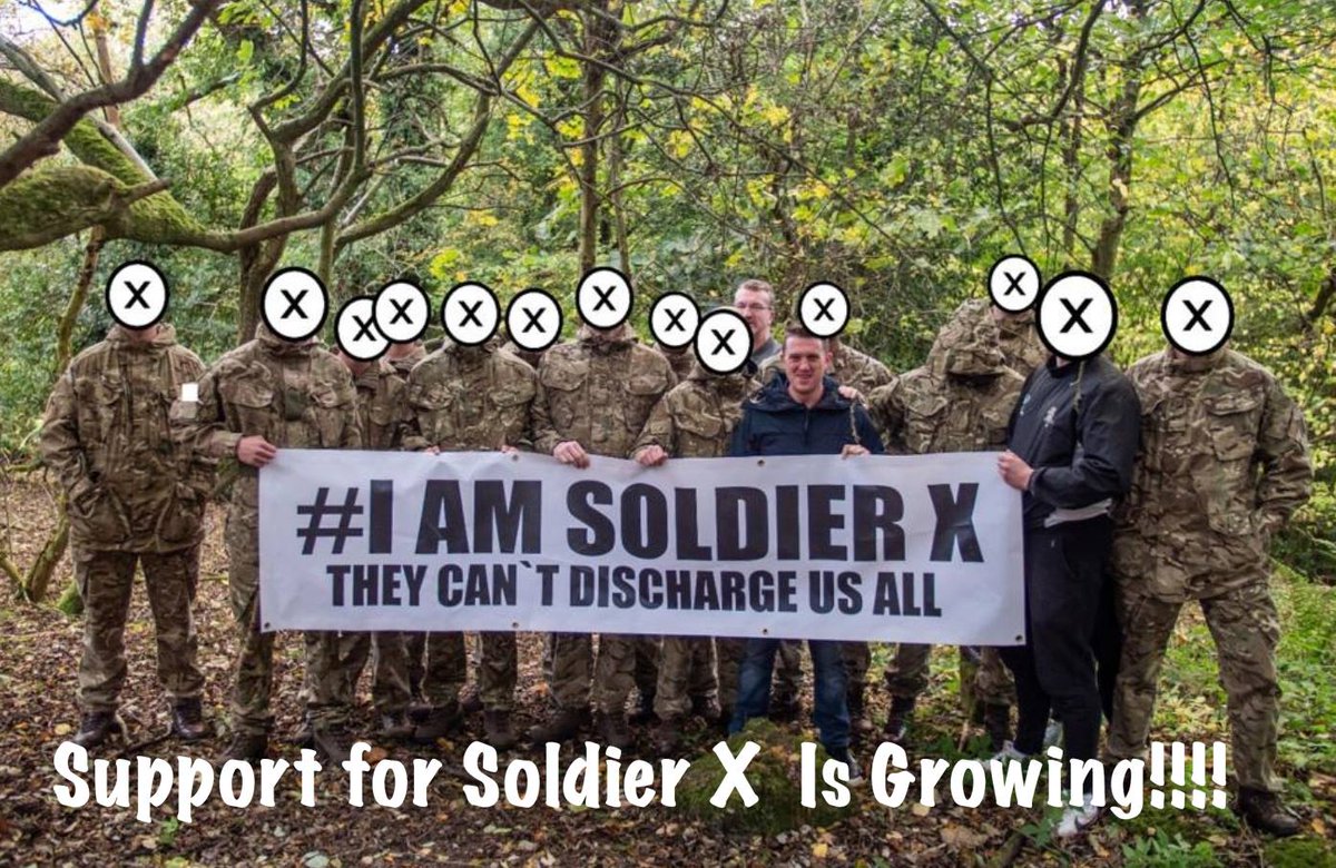IAmSoldierXUK's tweet photo. Stand with #IAmSoldierX, the British soldier discharged for appearing in a selfie with Tommy Robinson, by sending your photos to Soldier@TheRebel.Media and sign the petition at https://t.co/eElBrX3nOq. We're nearly at 190,000 signatures! https://t.co/PAd4LsMDgb