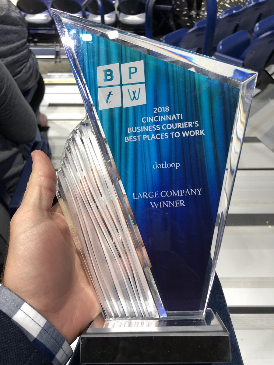Today I had the honor of accepting the 2018 Cincinnati Business Courier’s Best Places To Work Award on behalf of all of the loopers!  The award speaks for itself - this is the best place to work! <a href="/GAustinAllison/">Austin Allison</a> <a href="/dotloop/">dotloop</a> <a href="/AlexDAllison/">Alex Allison</a> <a href="/LoopProfessor/">Hunter Morgan</a> <a href="/ZillowGroup/">Zillow Group</a> #ZGLife #dotloop
