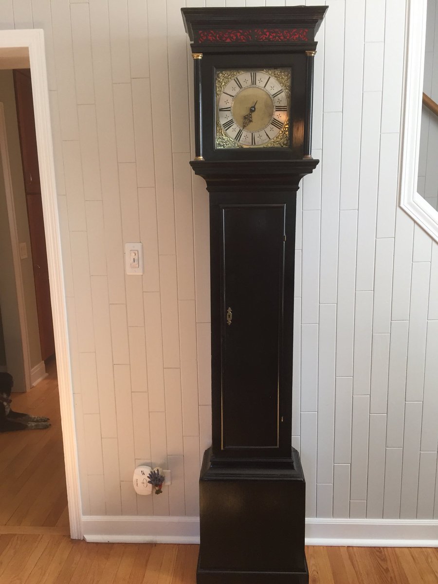 JordanClocks's tweet image. Francis Tantum of Loscoe circa 1700. This a very early single hand 30 hour Floor Clock. We restored the top fret work as well as remaking the lower base of the case and repairing the movement to running condition. If you would to restore your clock please consider us.