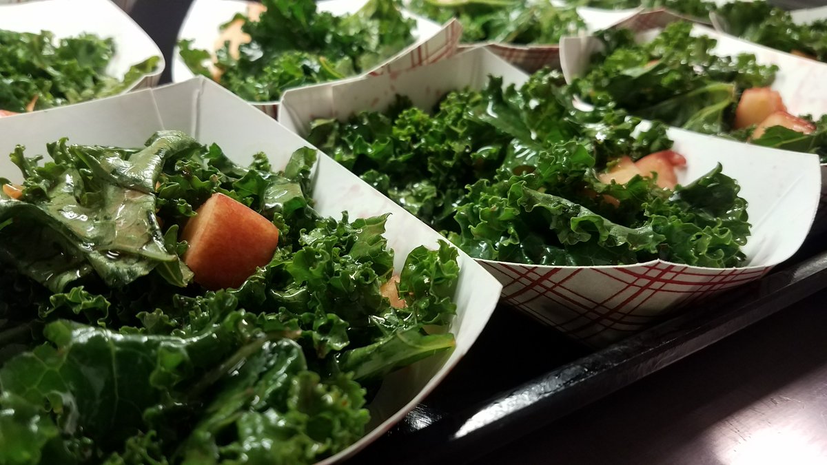 NutritionNCSS's tweet photo. Today's lunch featured apple and kale salad for #KickinitWithKale #NSLW18 #schoollunch #Lots2Love #NCSSBeTheBEST #yum https://t.co/NN7UlhB79H