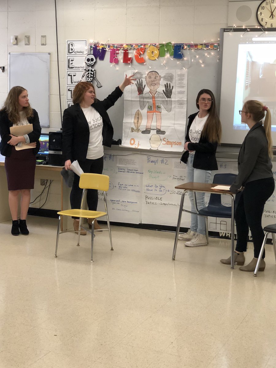 LimaBoyle's tweet image. “THE JUICE IS LOOSE” team of Amanda, Meghan, Jenn, and Tori we’re relentless and oh-so-clever in their prosecution of OJ. #greatshirts #coolframe  #oakerpride #satireproject