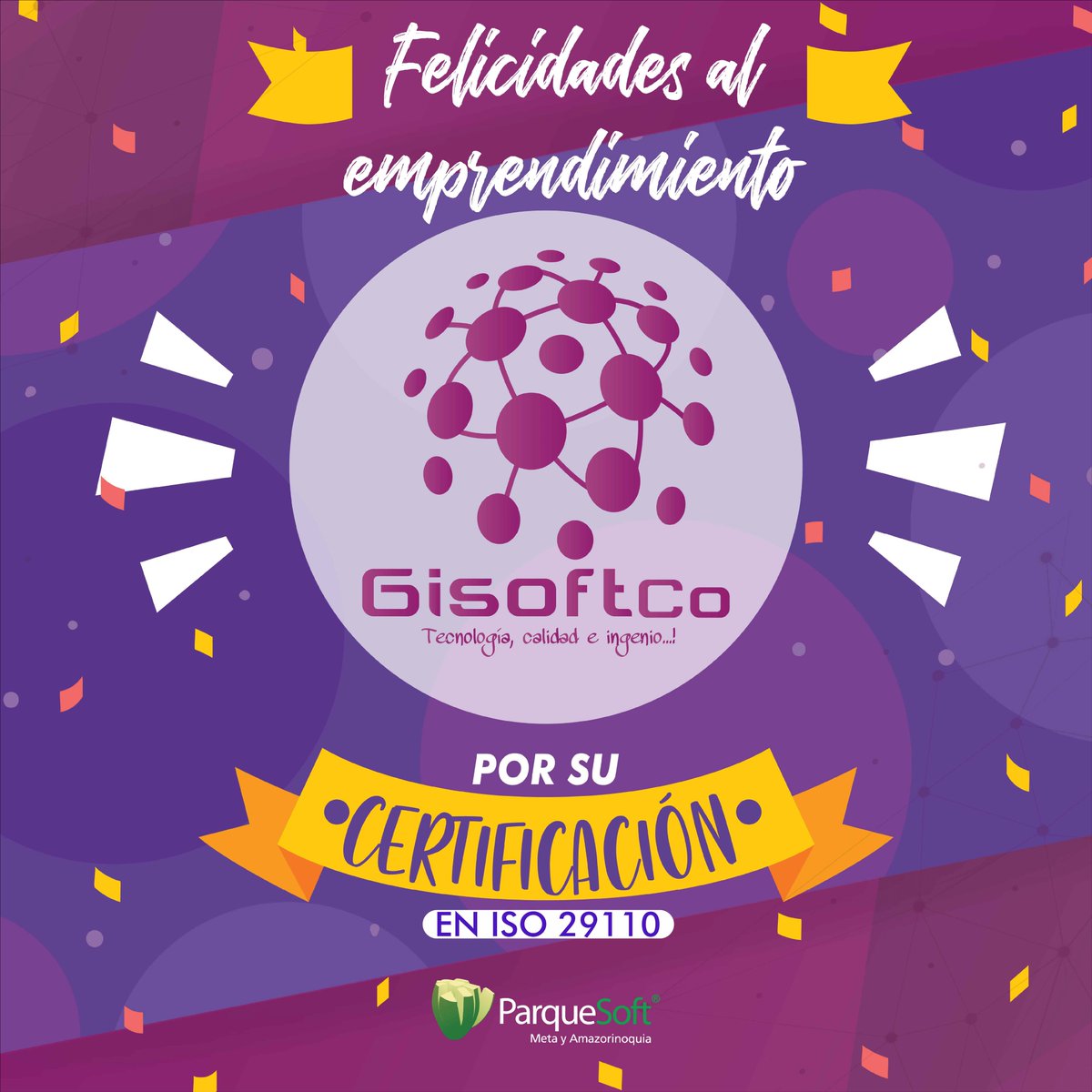 ParquesoftMet's tweet photo. Nuestro #talentoparquesoft nos llena el corazón de orgullo. @GisoftCo recibió la certificación ISO 29110-4-1. ¡Felicitaciones! 👏👏👏 https://t.co/CJcOgT181P