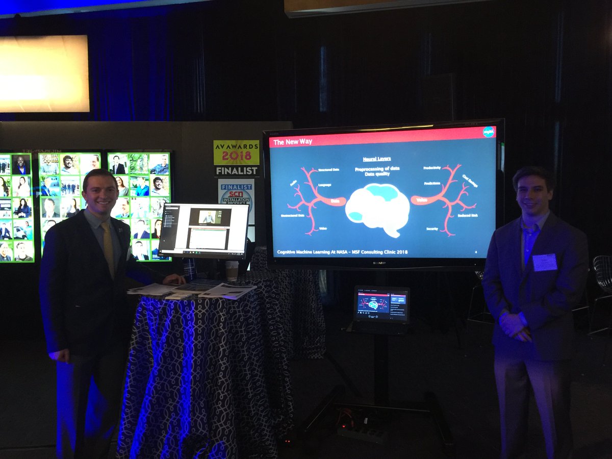 ProfAEberhart's tweet photo. @GeorgetownMSF Director of Operations @LukeColin88 and #GeorgetownMSF V student Issac Marble at the Interactive #Technology Showcase. https://t.co/zQMUU50ZRE