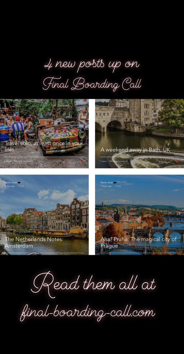 ShahRathin's tweet photo. Hello Twitter-verse!
I started a travel blog a couple of months ago. 8 posts up till now. And many more to come! Do show some love and check it out :)
https://t.co/C9CIaRkDX6
#FinalBoardingCall
#travel #blog #backpacking https://t.co/Fq31CZva0D