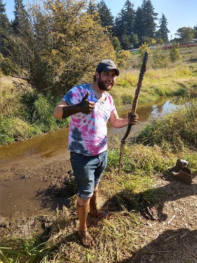 That moment when you love your students enough to dig their shoes out of the thick wetland mud. 😆 D-Rod found them both! #dedication #stinkymud #gotakeashower #zengerfarm