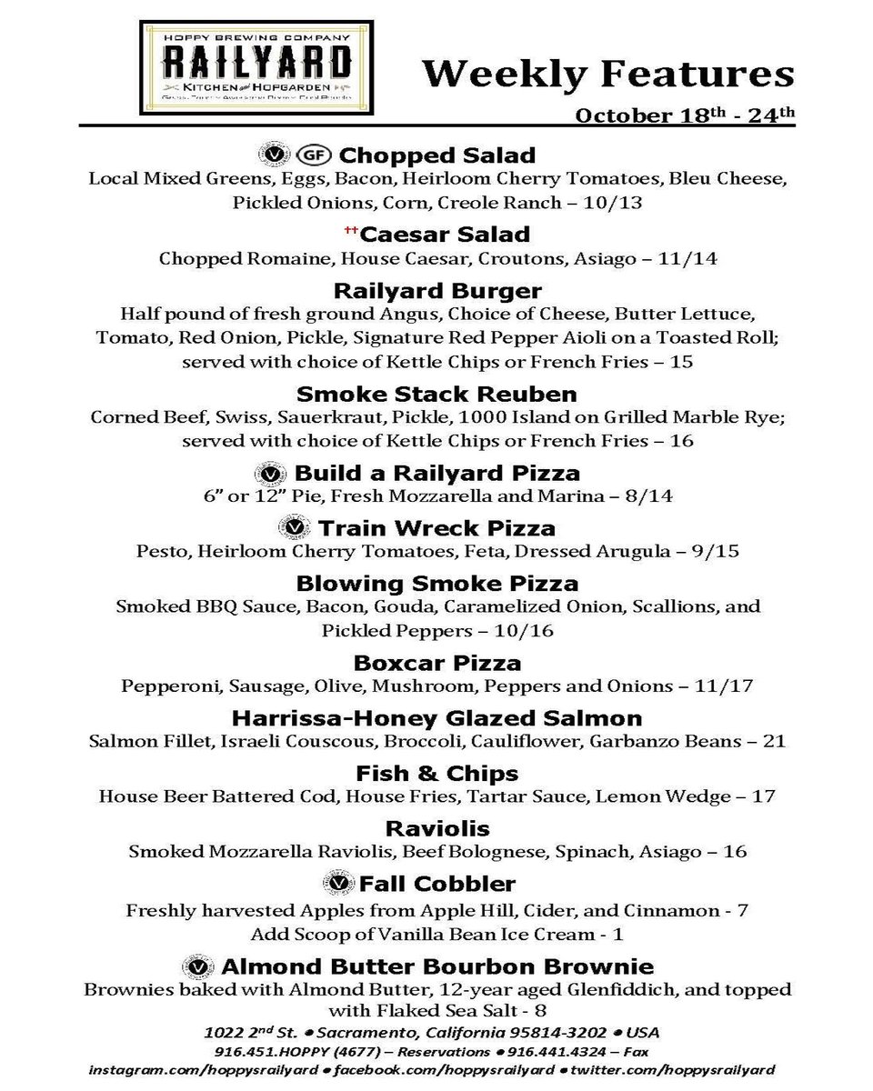 HoppyBrewing's tweet photo. Hoppy #TBT - ThrowBackThursday fellow #Sacramento #foodie friends! We've added some new items this week to our growing Fall Menu that we'd like to share with you. We've got some #PostSeason #MLB and #TNF with #DENvsARZ.

We OPEN at 5pm just in time for the fun to start.

Cheers! https://t.co/FX4LnCnOQv