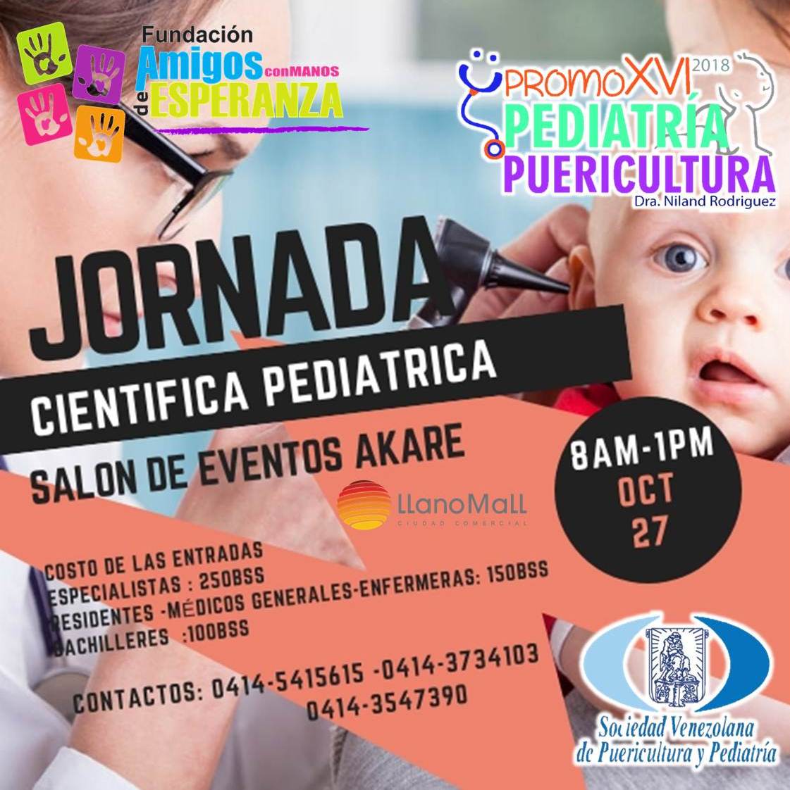 Apoyanos en nuestra Jornada Científica Pediátrica 💉💊🔬
organizada por la Fundacme Portuguesa y la XVI Promoción de Pediatría y Puericultura Ivss #portuguesa