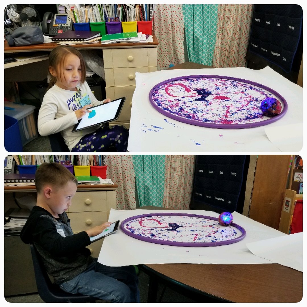 merriman0623's tweet photo. Painting fun with Sphero! @LamarEEC @LTavarezECISD #funwithsphero https://t.co/eekVhUW5JX