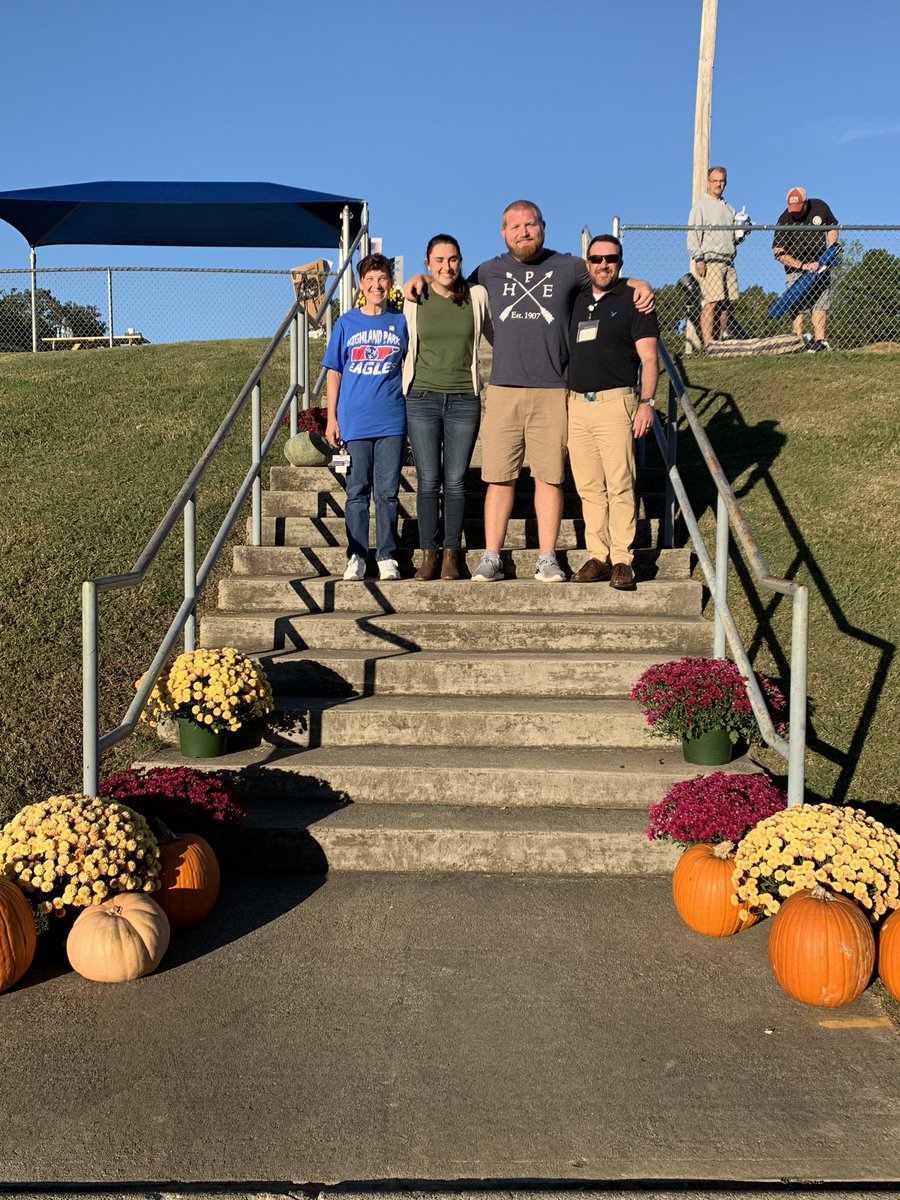 Teachers getting ready for family movie night at HPES!