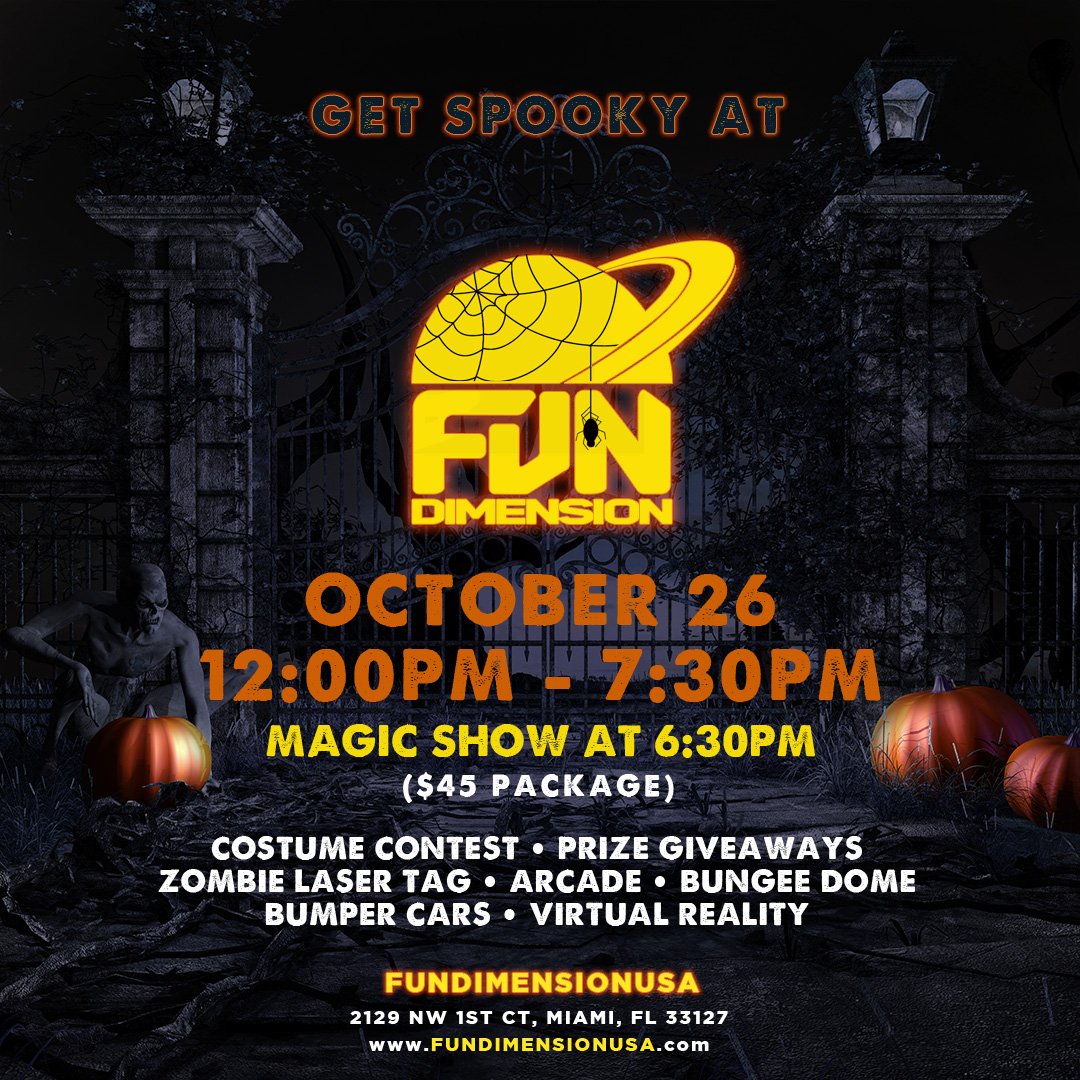 The flyer says it ALL. This Halloween, have spook-tastic fun with the family at FunDimension #FunDimension #LaserTag #Arcade #FamilyFun