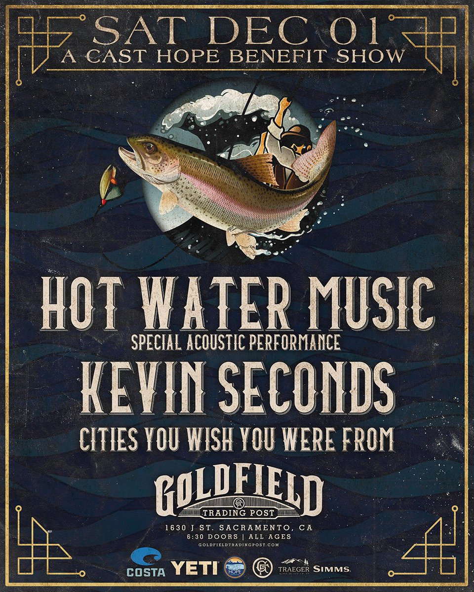 Stoked to have <a href="/HotWaterMusic/">Hot Water Music</a> play an acoustic set on Dec 1 at Goldfield in Sacramento!