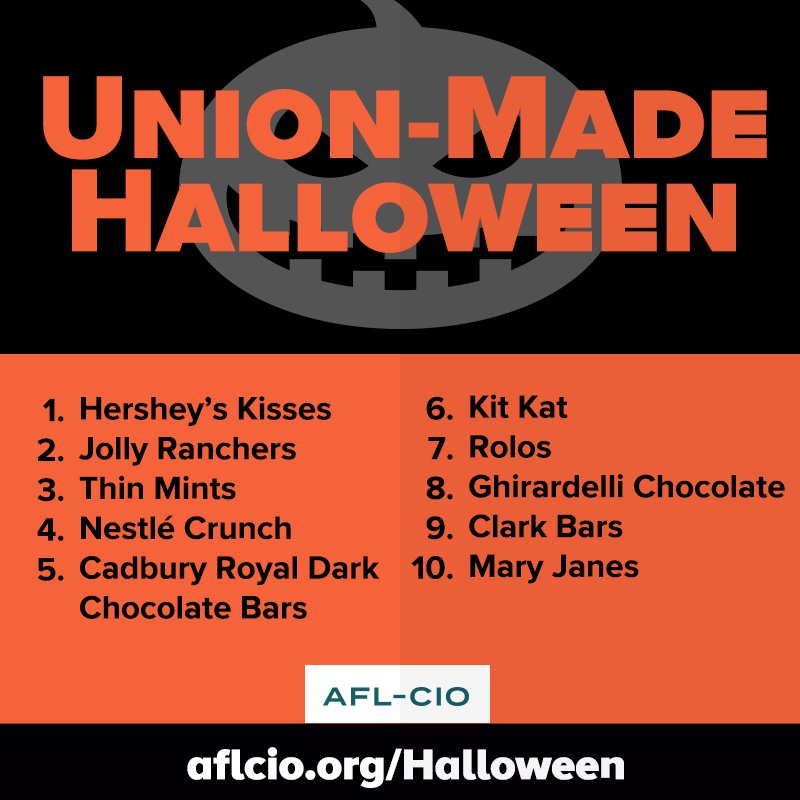Stocking up on Halloween goodies? Make sure they are union-made!
