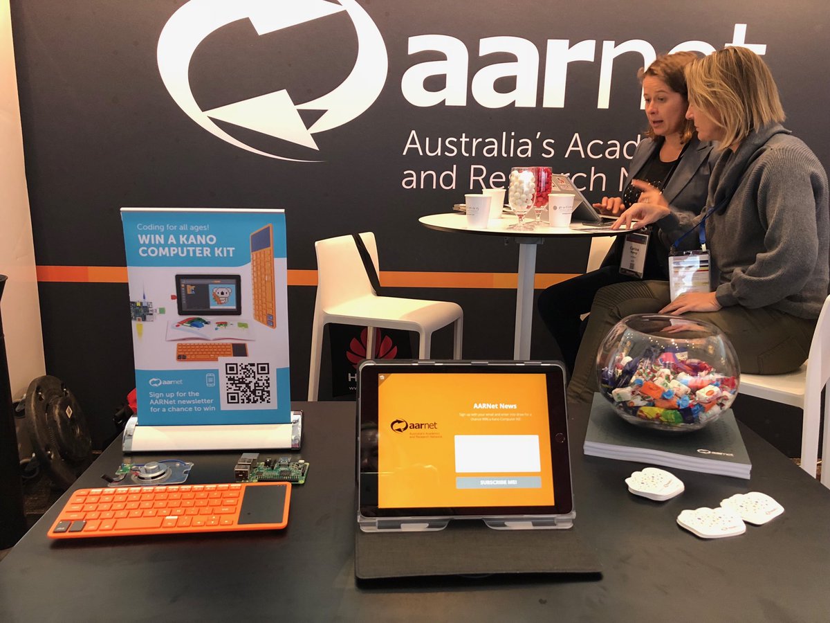 AARNet's tweet image. Everyone at #eResAU2018! Don’t  miss out on your chance to win a Kano computer kit. Come by our stand to enter in draw. Winner will be announced today at 1.30pm!