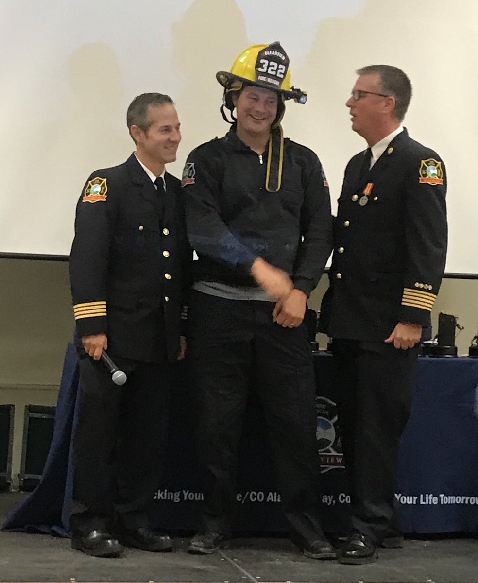 Tonight <a href="/Clearview_twp/">Clearview Township</a> recognizes @ClearviewFire for the very busy year and all the hard work.  Some of the the patients that were treated were on hand to help recognize the firefighters.