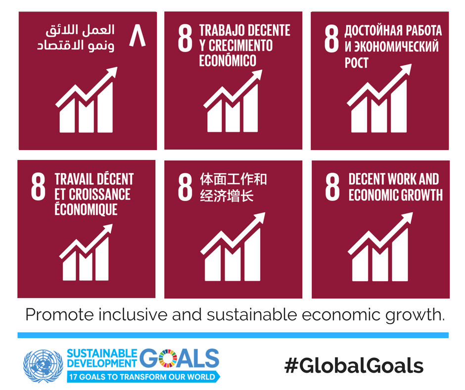 UN's tweet photo. In many places, having a job doesn't guarantee an escape from poverty. Sustainable economic growth &amp; decent work are key to achieving the #GlobalGoals. https://t.co/i7FUtD5ldB https://t.co/bmkhNN7nlu