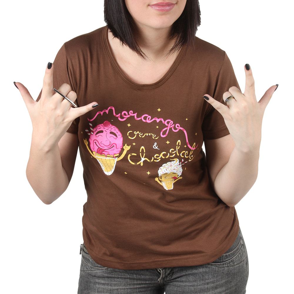 venusbela's tweet photo. Camiseta marrom estampa sorvete com Chocolate e morango https://t.co/jTq3pGkrMs https://t.co/uH4zddWBZG