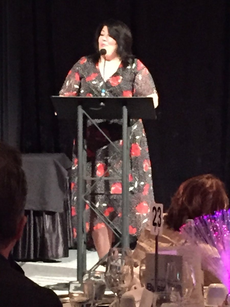 Leth_Herald's tweet photo. Pam Pilsner from BDC welcoming everyone to the @LethChamber Business of the Year awards evening tonight. 
We will have a full list of winners in Saturday’s paper. 
#yql https://t.co/wCcHVacLpV