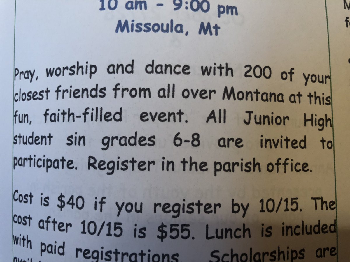 missymlitton's tweet photo. Very pleased with this typo in the church bulletin this week. #studentsin #singrades https://t.co/vVLhw1P7pm