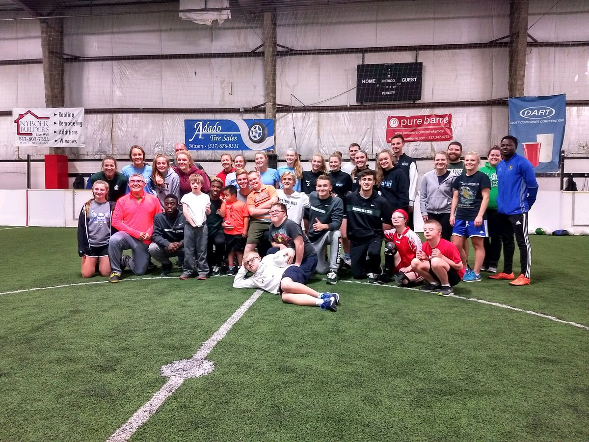 eric_pricco's tweet photo. Hats off to the Michigan State Soccer team who came out and played with our #CADSA team. Logan and the others had a great time! #GoGreen #SpartansWill https://t.co/axTpRVGM4W