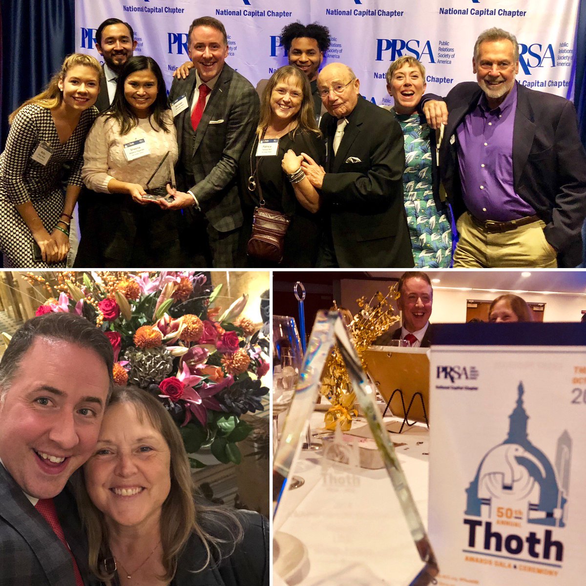 DCMichaelA's tweet photo. Wow!! Tonight @LINKstrategic won "Large PR Firm of the Year" @PRSA_NCC #Thoth50 Awards!!! When I started this social impact firm 6.5 yrs ago, we set out to change the way business was done. Thanks to our incredible team & client partners for making this possible! #LINKmobile https://t.co/qqOPbgk5Go