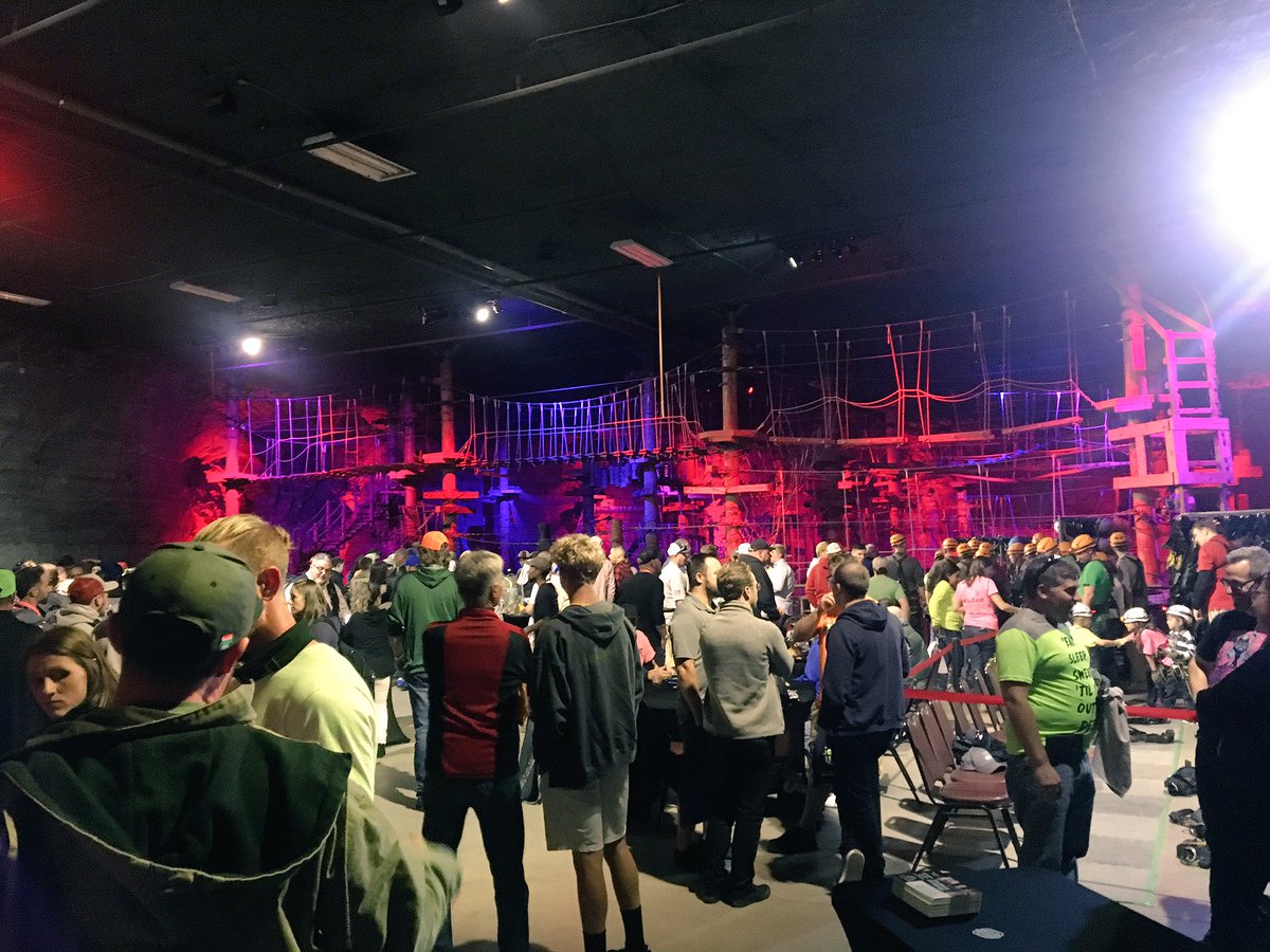 LandscapeMgmt's tweet photo. Zip lining and exploring the Louisville Mega Cavern for #GIERally! #GIEEXPO https://t.co/Bb6CjsW6cZ