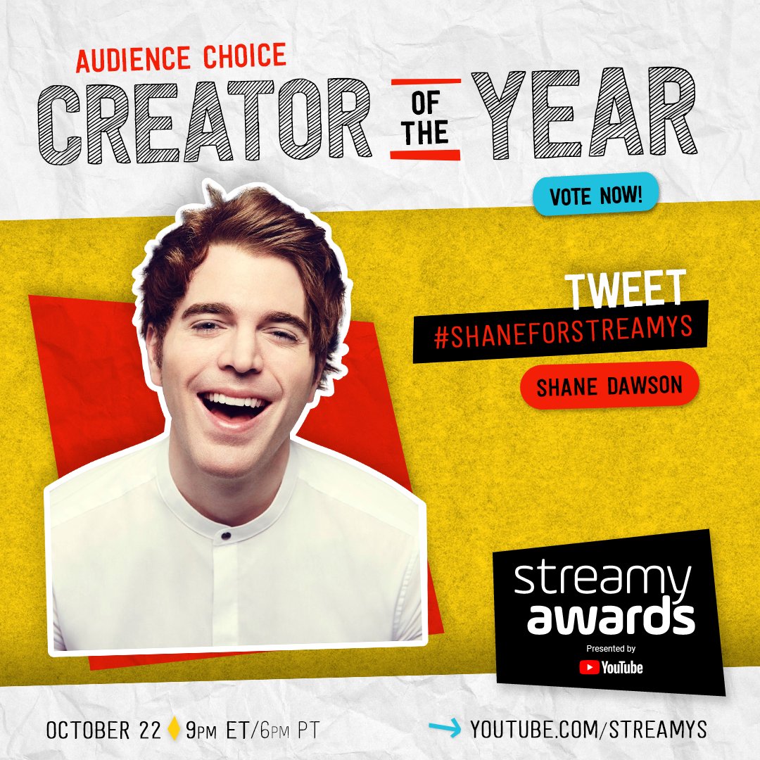 Streamy Awards on Twitter "shanedawson last day to vote for Creator