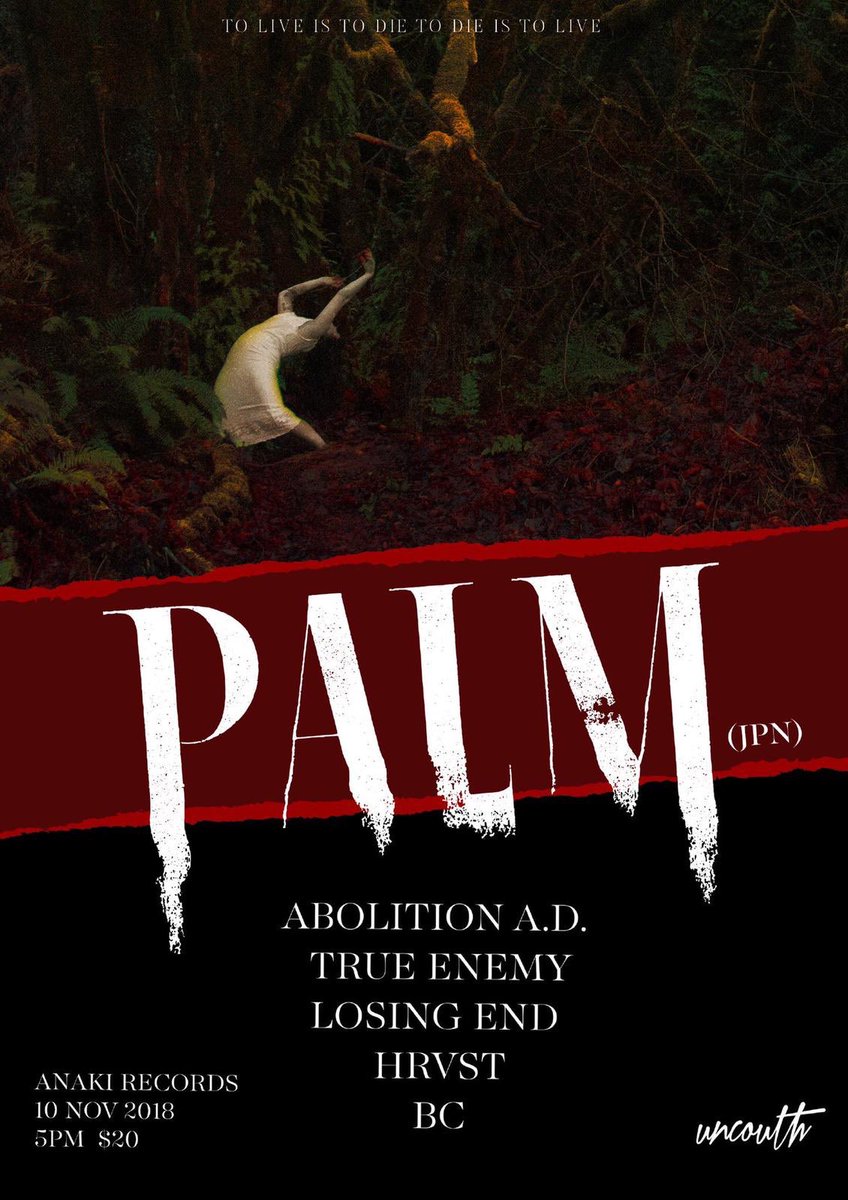We are gonna be playing two shows with <a href="/palmjp/">PALM</a> in November alongside other amazing local bands. 

You don’t wanna miss out these shows.