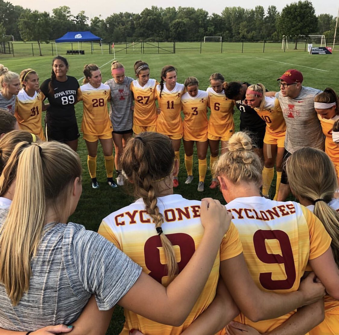 MYJPGA's tweet photo. Good Luck to this squad as they take on OU & OSU this weekend in Oklahoma. Pulling for yโall incredibly hard! You GOT THIS. Keep Being You! @cycloneSCR, you are the BEST! #NeverStopBeingWhoYouAreMeantToBe #STATEUP โค๏ธ๐ช๐โฝ๏ธ https://t.co/VMFpyC2Luk