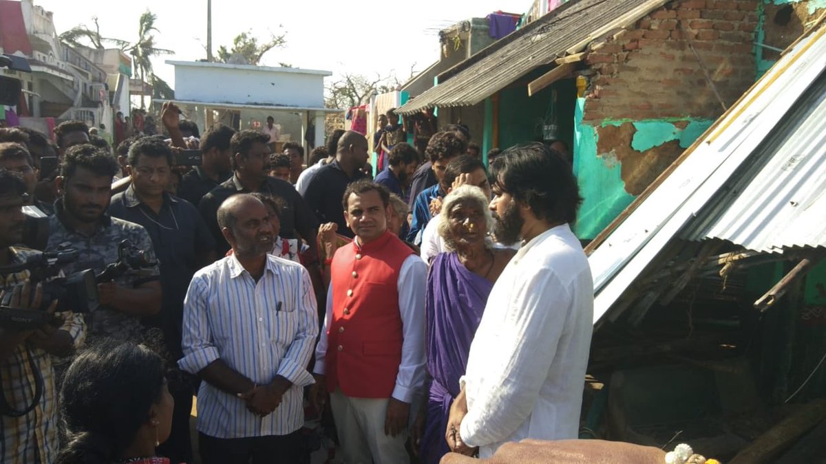 Coconut and cashew trees were fell down, they are the main sources of income to Srikakulam.15 lakh people effected1.5 lakh houses collapsed.