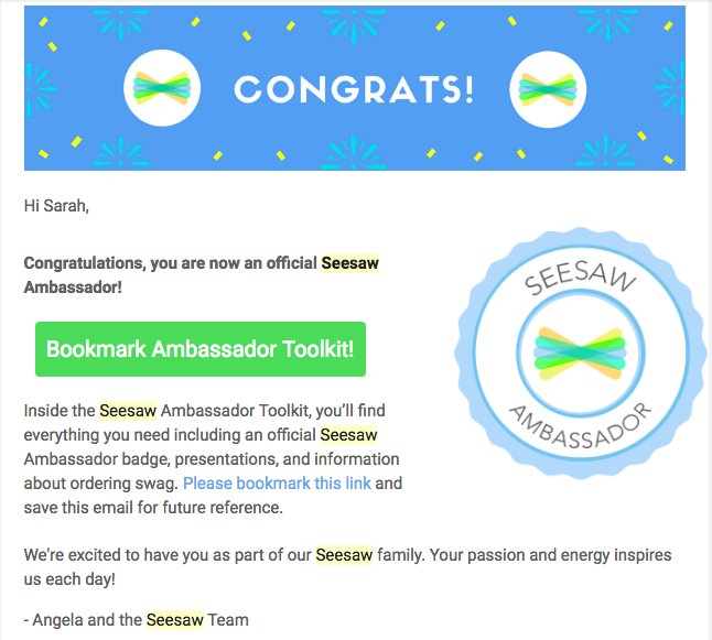 Great training! I am now <a href="/Seesaw/">Seesaw</a> Ambassador! <a href="/MattMarson1/">Matt Marson</a> <a href="/mrjamiespeaks/">Jamie Speakman</a>