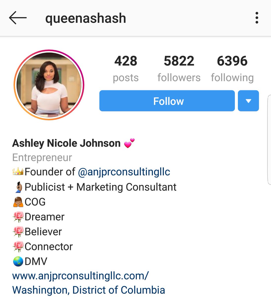 Ashley Nicole JohnsonIG: QueenashashFounder of AnjprconsultingllcPublicistMarketing Consultant