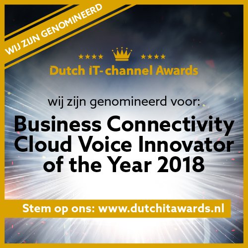 Zo trots! Weer een nominatie voor Pocos! Dutch IT – Channel Awards. In de categorie: Business Connectivity / Cloud Voice Innovator of the Year 2018. Stem jij ook op ons? Klik dan op de volgende link: dutchitawards.nl/stemmen