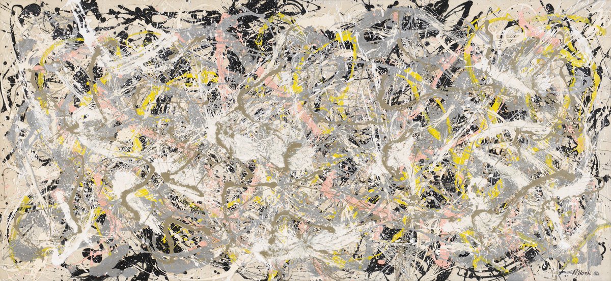 arthemisiaarte's tweet photo. 📢Uno degli esempi più alti dell'arte di #Pollock è il dipinto #Numero27 che si colloca a metà della sua produzione artistica.
Con la #MostraPollock e la scuola di #NewYork, avrete l'occasione straordinaria per ammirare questa opera UNICA. Al #ComplessoDelVittoriano di #Roma. https://t.co/TUISmuqRu1
