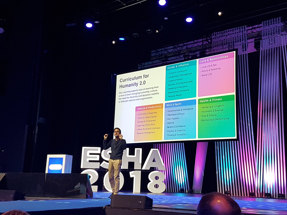 MoniqueMW's tweet photo. #ESHA2018 Mindvalley University, Vishen Lakhiana.  Transformational education, global school for humanity! https://t.co/T0DVnI56TG