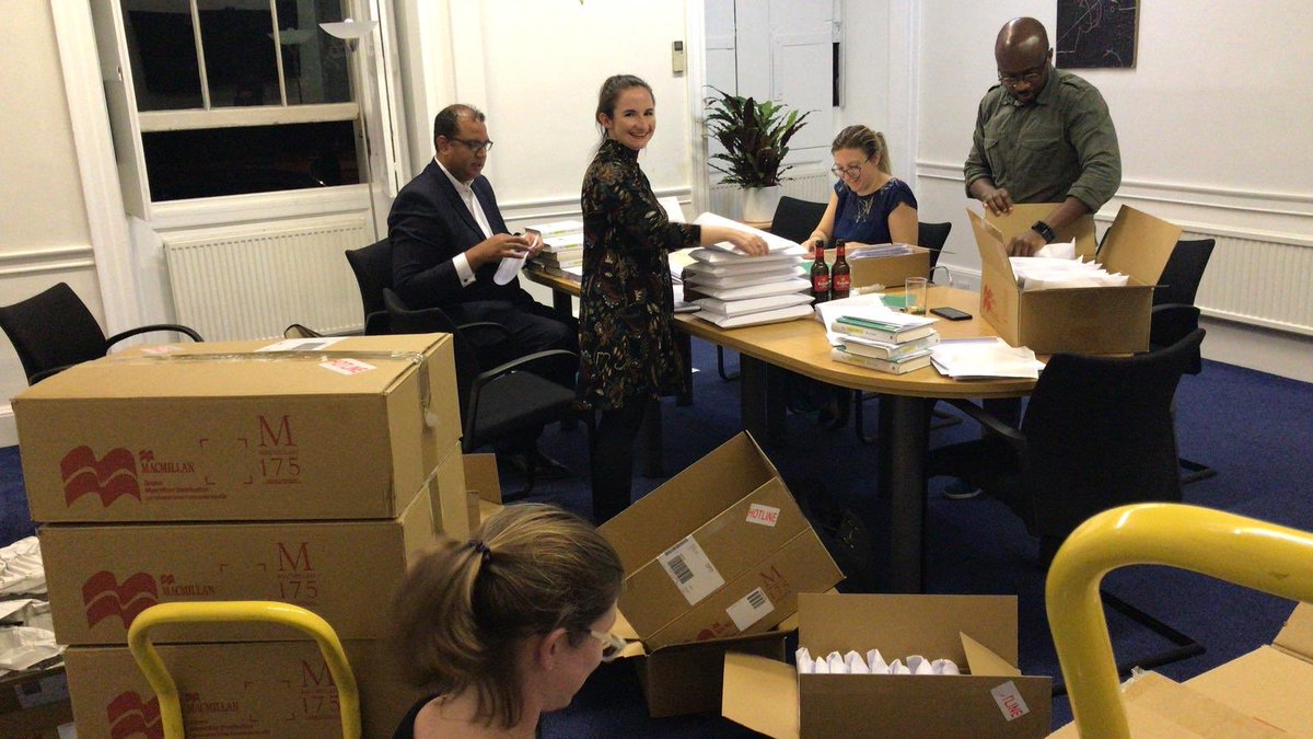 YLALawyers's tweet photo. Productive evening last night with @TheCriminalBar packing our Social Mobility report and @BarristerSecret’s book for every MP in the UK. Thank you to everyone who volunteered! #thelawisbroken but #WeAreForJustice https://t.co/99I1WA19ra
